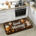 Modern Coffee Pattern Kitchen Rug - Soft Comfort Area Mat - Home Decor Runner for Bedroom Living Room Laundry Bathroom Door Mat