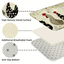 Cartoon Chicken Kitchen Runner Rug - Creative Farm Animal Art Design - Indoor Home Laundry Office Decor Carpet Floor Mat Set