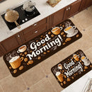 Modern Coffee Pattern Kitchen Rug - Soft Comfort Area Mat - Home Decor Runner for Bedroom Living Room Laundry Bathroom Door Mat