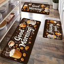 Modern Coffee Pattern Kitchen Rug - Soft Comfort Area Mat - Home Decor Runner for Bedroom Living Room Laundry Bathroom Door Mat