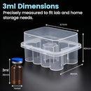 3/5/7/10mL 2/10/24-Slot Vial Storage Case Plastic Stackable Microtube Storage Box Clear Freezer Tube Box Refrigerator Organizer