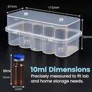 3/5/7/10mL 2/10/24-Slot Vial Storage Case Plastic Stackable Microtube Storage Box Clear Freezer Tube Box Refrigerator Organizer