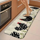 Cartoon Chicken Kitchen Runner Rug - Creative Farm Animal Art Design - Indoor Home Laundry Office Decor Carpet Floor Mat Set