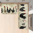 Cartoon Chicken Kitchen Runner Rug - Creative Farm Animal Art Design - Indoor Home Laundry Office Decor Carpet Floor Mat Set