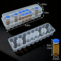 3/5/7/10mL 2/10/24-Slot Vial Storage Case Plastic Stackable Microtube Storage Box Clear Freezer Tube Box Refrigerator Organizer