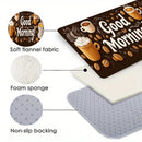 Modern Coffee Pattern Kitchen Rug - Soft Comfort Area Mat - Home Decor Runner for Bedroom Living Room Laundry Bathroom Door Mat